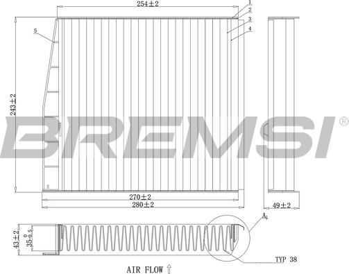 Bremsi FC0976 - Фильтр воздуха в салоне autospares.lv