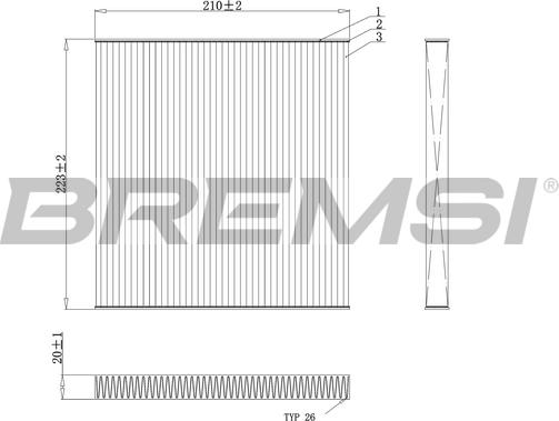 Bremsi FC0445A - Фильтр воздуха в салоне autospares.lv