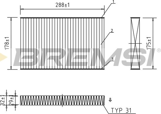 Bremsi FC0414A - Фильтр воздуха в салоне autospares.lv