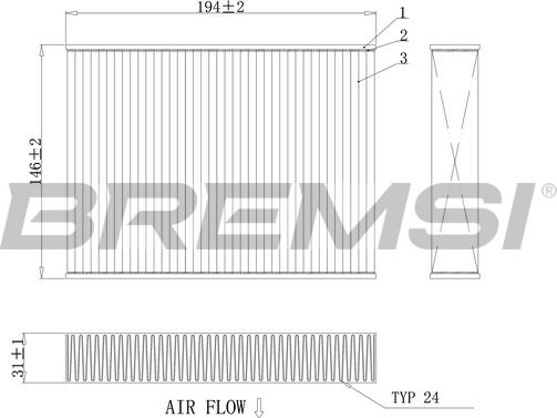 Bremsi FC0432A - Фильтр воздуха в салоне autospares.lv