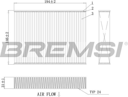 Bremsi FC0432C - Фильтр воздуха в салоне autospares.lv