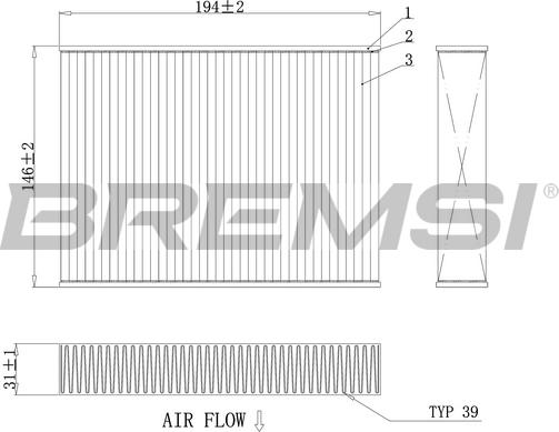 Bremsi FC0432 - Фильтр воздуха в салоне autospares.lv