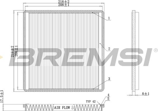 Bremsi FC0500 - Фильтр воздуха в салоне autospares.lv