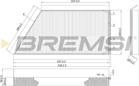 Bremsi FC0088C - Фильтр воздуха в салоне autospares.lv