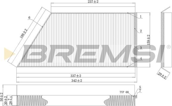 Bremsi FC0088 - Фильтр воздуха в салоне autospares.lv