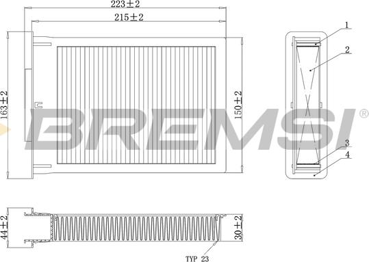 Bremsi FC0077C - Фильтр воздуха в салоне autospares.lv