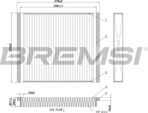 Bremsi FC0107A - Фильтр воздуха в салоне autospares.lv