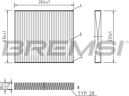 Bremsi FC0107C - Фильтр воздуха в салоне autospares.lv