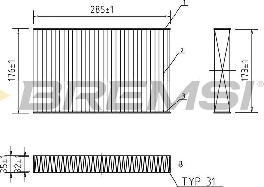 Bremsi FC0185A - Фильтр воздуха в салоне autospares.lv