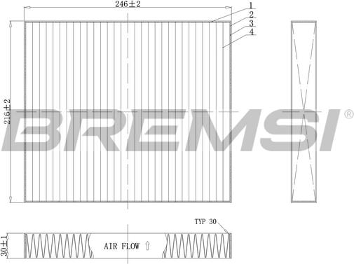 Bremsi FC0183C - Фильтр воздуха в салоне autospares.lv