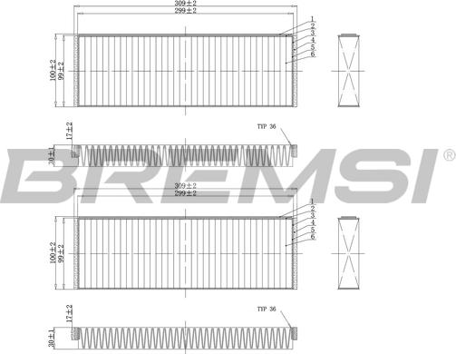 Bremsi FC0851A - Фильтр воздуха в салоне autospares.lv