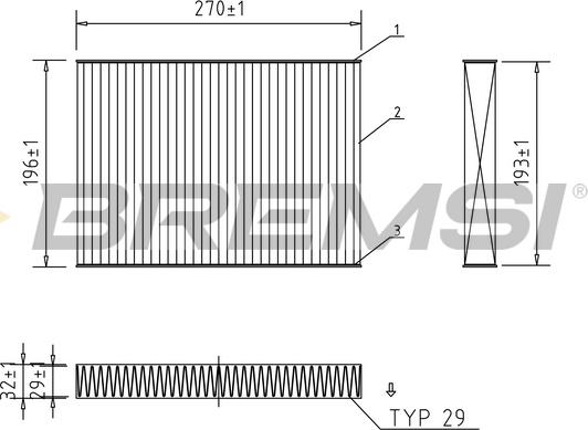 Bremsi FC0861C - Фильтр воздуха в салоне autospares.lv