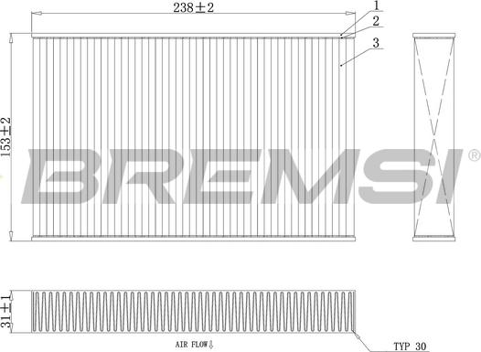 Bremsi FC0885A - Фильтр воздуха в салоне autospares.lv