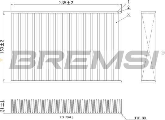 Bremsi FC0885C - Фильтр воздуха в салоне autospares.lv