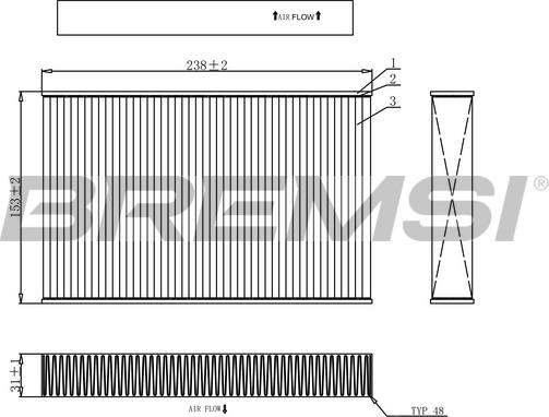 Bremsi FC0885 - Фильтр воздуха в салоне autospares.lv