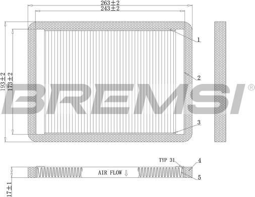 Bremsi FC1547C - Фильтр воздуха в салоне autospares.lv