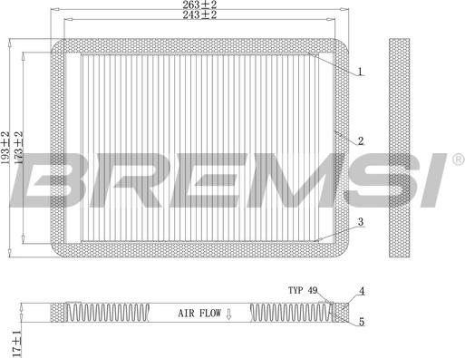 Bremsi FC1547 - Фильтр воздуха в салоне autospares.lv