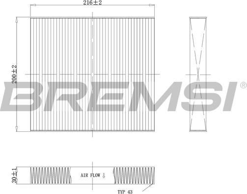 Bremsi FC1341 - Фильтр воздуха в салоне autospares.lv