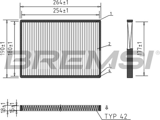 Bremsi FC1334 - Фильтр воздуха в салоне autospares.lv