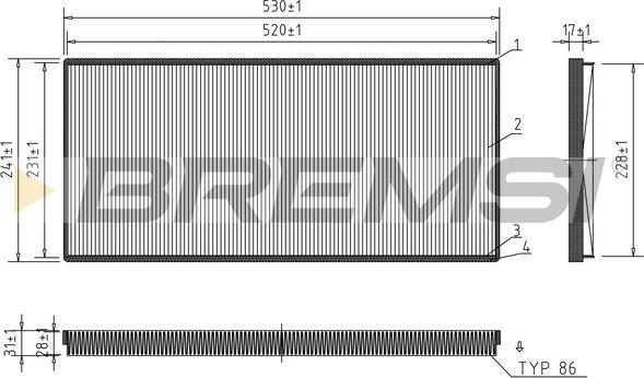 Bremsi FC1326 - Фильтр воздуха в салоне autospares.lv