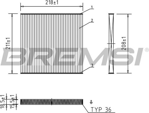 Bremsi FC1328 - Фильтр воздуха в салоне autospares.lv