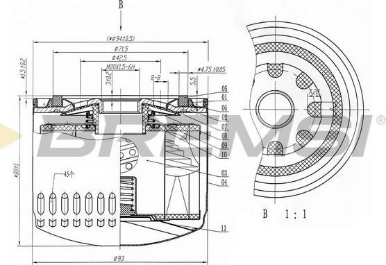 Bremsi FL0320 - Масляный фильтр autospares.lv