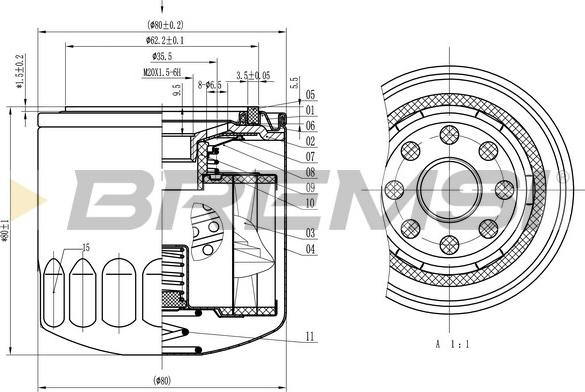 Bremsi FL1818 - Масляный фильтр autospares.lv