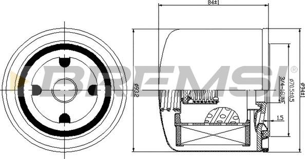 Bremsi FL1299 - Масляный фильтр autospares.lv