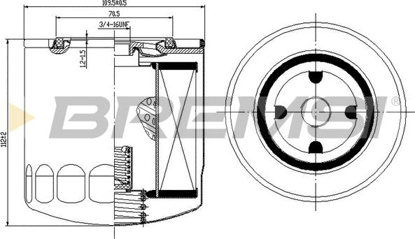 Bremsi FL1295 - Масляный фильтр autospares.lv