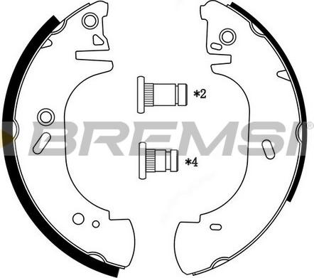 Bremsi GF0231 - Комплект тормозных колодок, барабанные autospares.lv