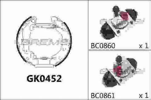 Bremsi GK0452 - Комплект тормозных колодок, барабанные autospares.lv