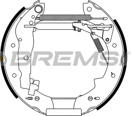Bremsi GK0097 - Комплект тормозных колодок, барабанные autospares.lv