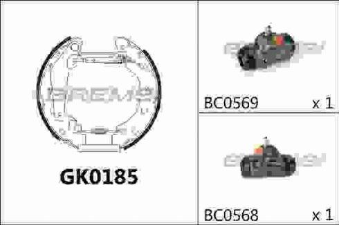 Bremsi GK0185 - Комплект тормозных колодок, барабанные autospares.lv