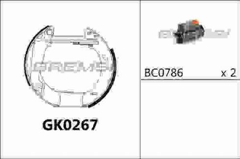 Bremsi GK0267 - Комплект тормозных колодок, барабанные autospares.lv