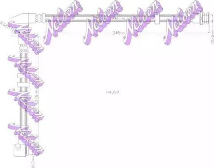Brovex-Nelson H4399 - Тормозной шланг autospares.lv