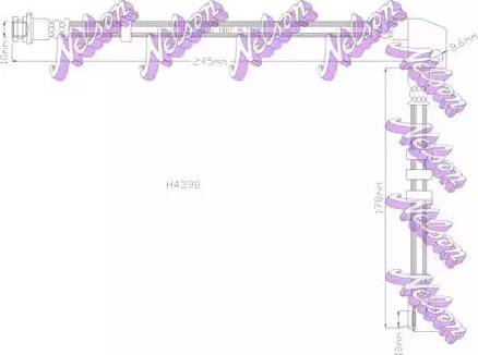 Brovex-Nelson H4398 - Тормозной шланг autospares.lv