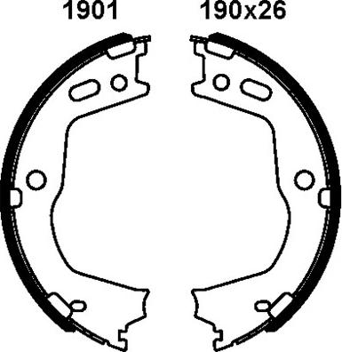 BSF 01901 - Комплект тормозов, ручник, парковка autospares.lv