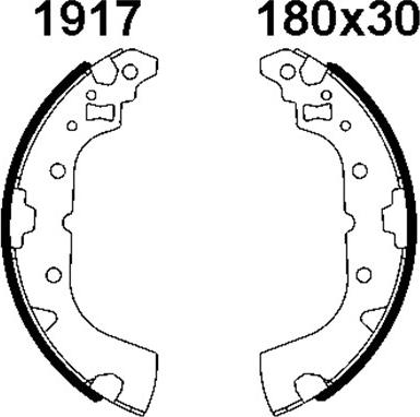 BSF 01917 - Комплект тормозных колодок, барабанные autospares.lv