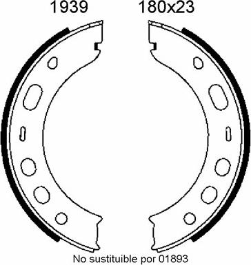 BSF 01939 - Комплект тормозов, ручник, парковка autospares.lv