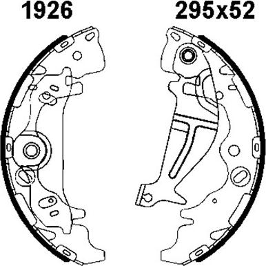 BSF 01926 - Комплект тормозных колодок, барабанные autospares.lv