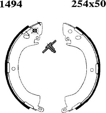 BSF 01494 - Комплект тормозных колодок, барабанные autospares.lv