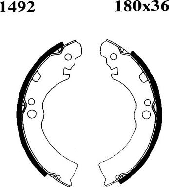 BSF 01492 - Комплект тормозных колодок, барабанные autospares.lv