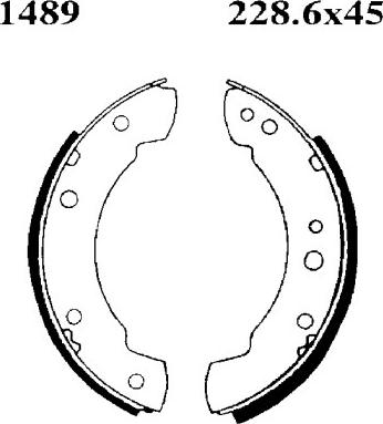 BSF 01489 - Комплект тормозных колодок, барабанные autospares.lv