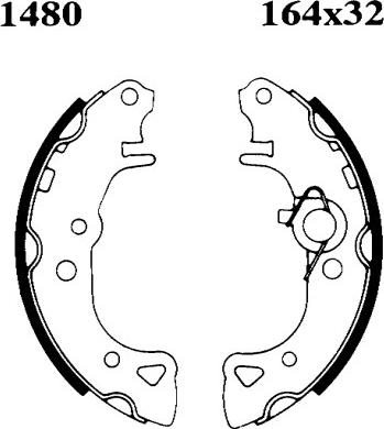 BSF 01480 - Комплект тормозных колодок, барабанные autospares.lv