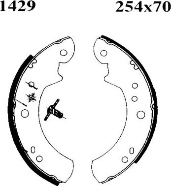 BSF 01429 - Комплект тормозных колодок, барабанные autospares.lv