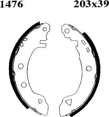 BSF 01476 - Комплект тормозных колодок, барабанные autospares.lv