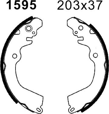 BSF 01595 - Комплект тормозных колодок, барабанные autospares.lv