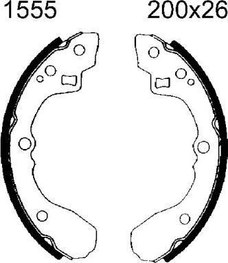 BSF 01555 - Комплект тормозных колодок, барабанные autospares.lv