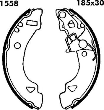 BSF 01558 - Комплект тормозных колодок, барабанные autospares.lv