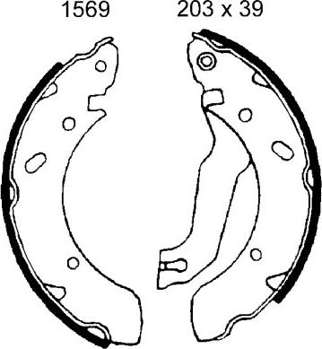 BSF 01569 - Комплект тормозных колодок, барабанные autospares.lv